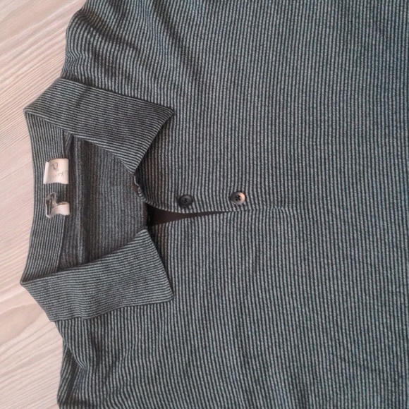 Axis silk and cotton blend long sleeve collared shirt size M blue striped light - Picture 1 of 10